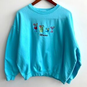 Pacific and Company Vintage Maine Blue Cocktails Women's Sweater Size XXL